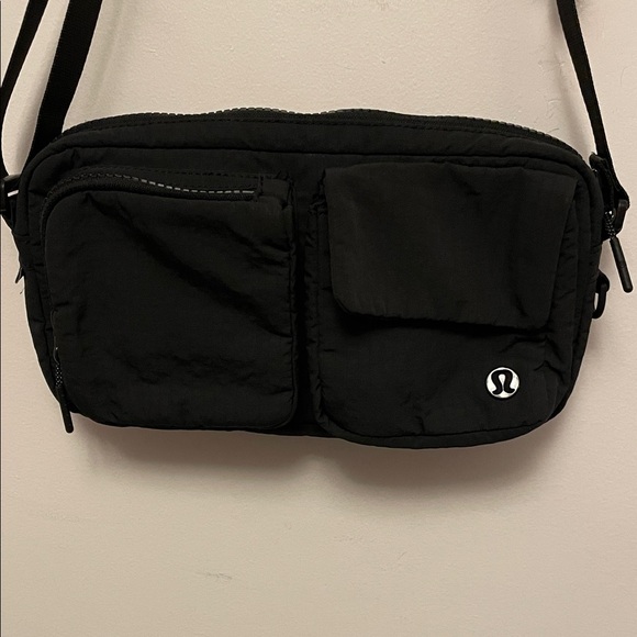 lululemon athletica Handbags - Lululemon Black Multi Pocket Crossbody Nylon Bag